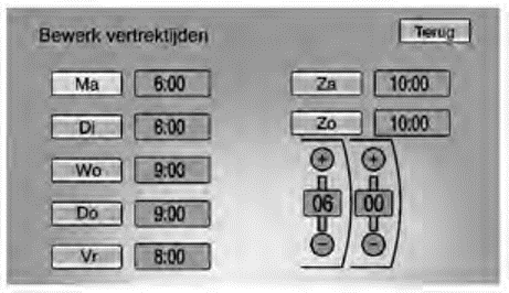 Vertrektijd invoeren