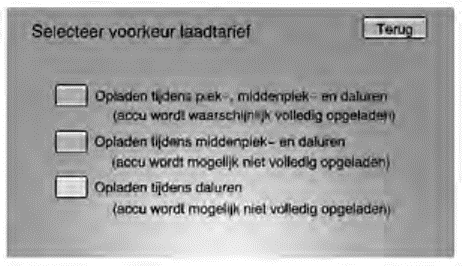 Laadtarief selecteren