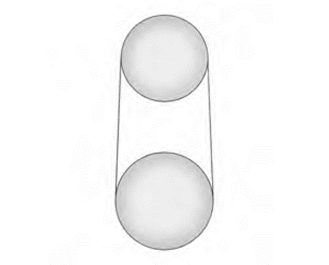 Routing aandrijfriem motor