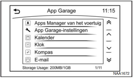 App Garage-scherm