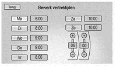 Vertrektijd invoeren