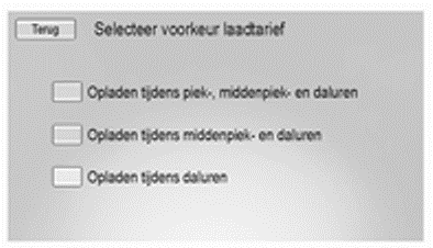 Oplaadtarief selecteren