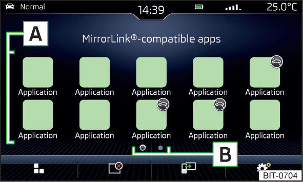 MirrorLink: Hoofdmenu